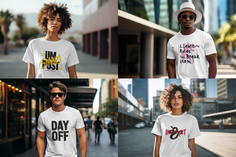 18款城市都市模特穿搭T恤短袖服装印花设计展示PSD样机T-Shirt Mockup Stylish Models . 第7张