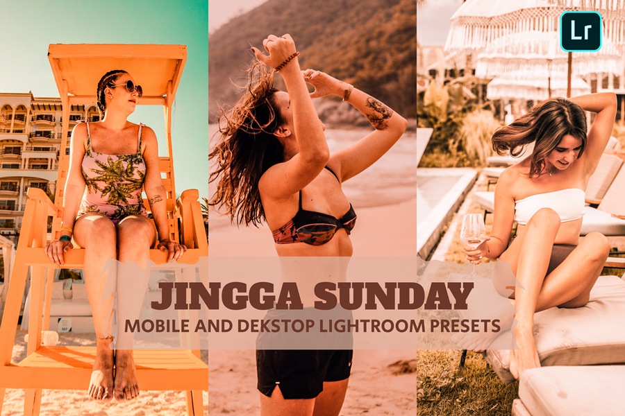 黄金时段夏季海滩旅拍摄影后期调色Lightroom预设 Jingga Sunday Lightroom Presets Dekstop and Mobile 插件预设 第1张