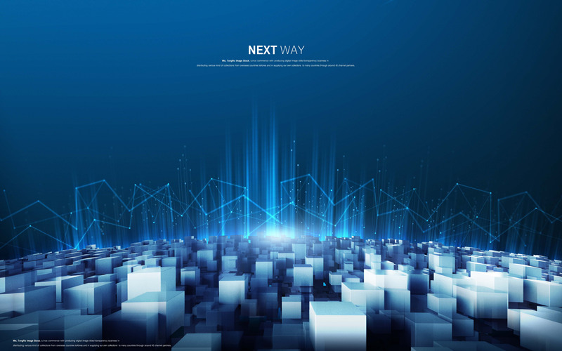 蓝色科技大数据线条人工智能商务网络海报网页背景PSD设计素材 图片素材 第3张