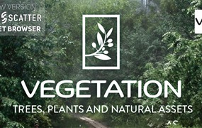 Blender花园植物树木预设库 Tree Vegetation V5.1.1+预设 Assets Vol.1&2