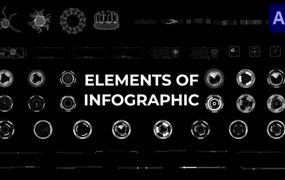 AE模板-50个高科技驱动未来氛围全息界面HUD元素动画 Elements Of Infographics for After Effects