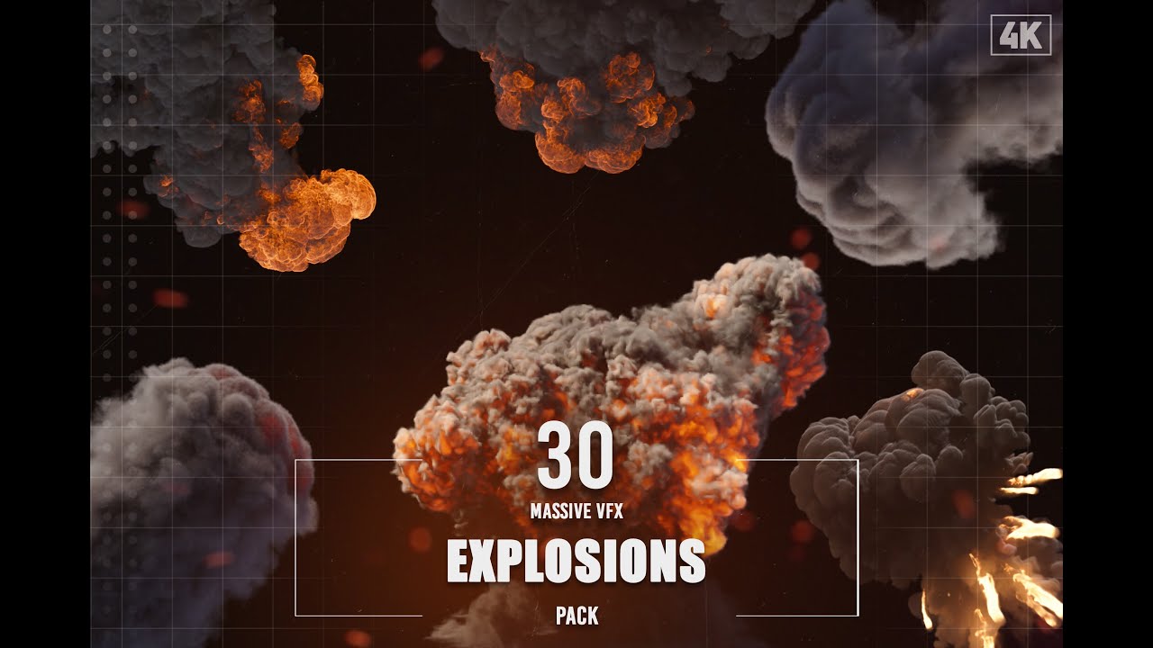 Eldamar Studio 30个好莱坞灾难动作电影大规模爆炸模拟闪光炮弹撞击破坏4K视觉效果包 30 Massive VFX Explosions Pack 影视音频 第1张