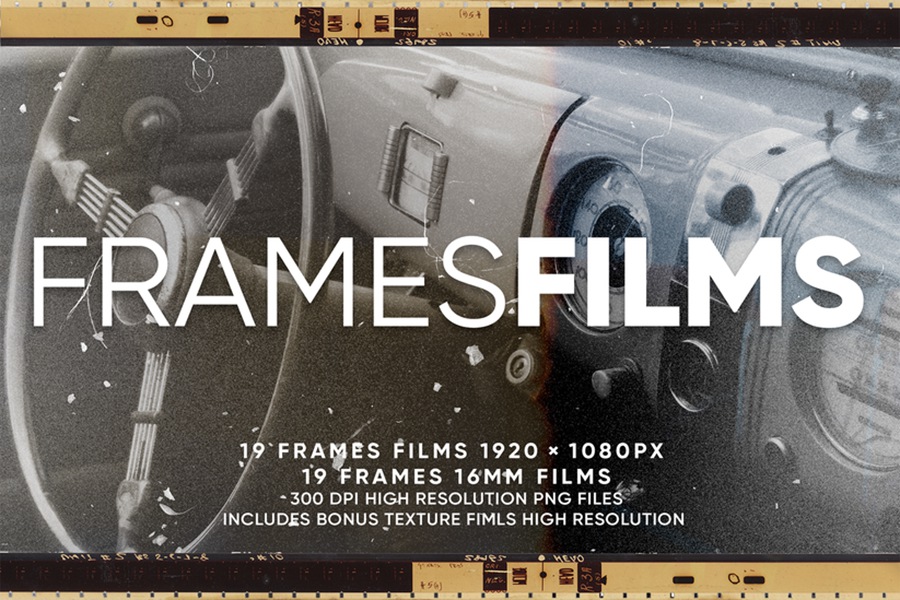 Jorge Salazares 高分辨率复古胶片燃烧电影遮罩镜头边框PNG&JPG图片素材 Frames Films 图片素材 第1张