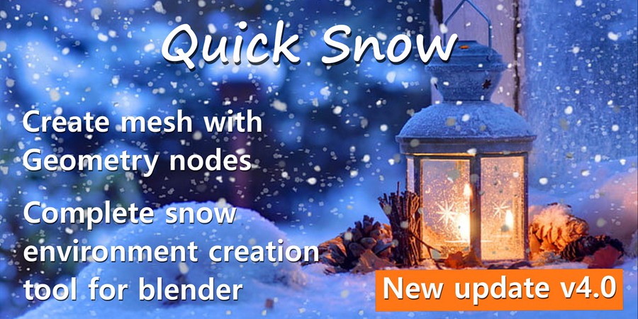 【Blender插件】Quick Snow v4.0 一键快雪景动态暴风雪材质积雪动画 插件预设 第2张