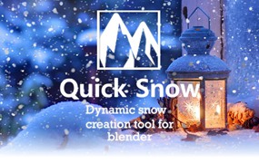 【Blender插件】Quick Snow v4.0 一键快雪景动态暴风雪材质积雪动画