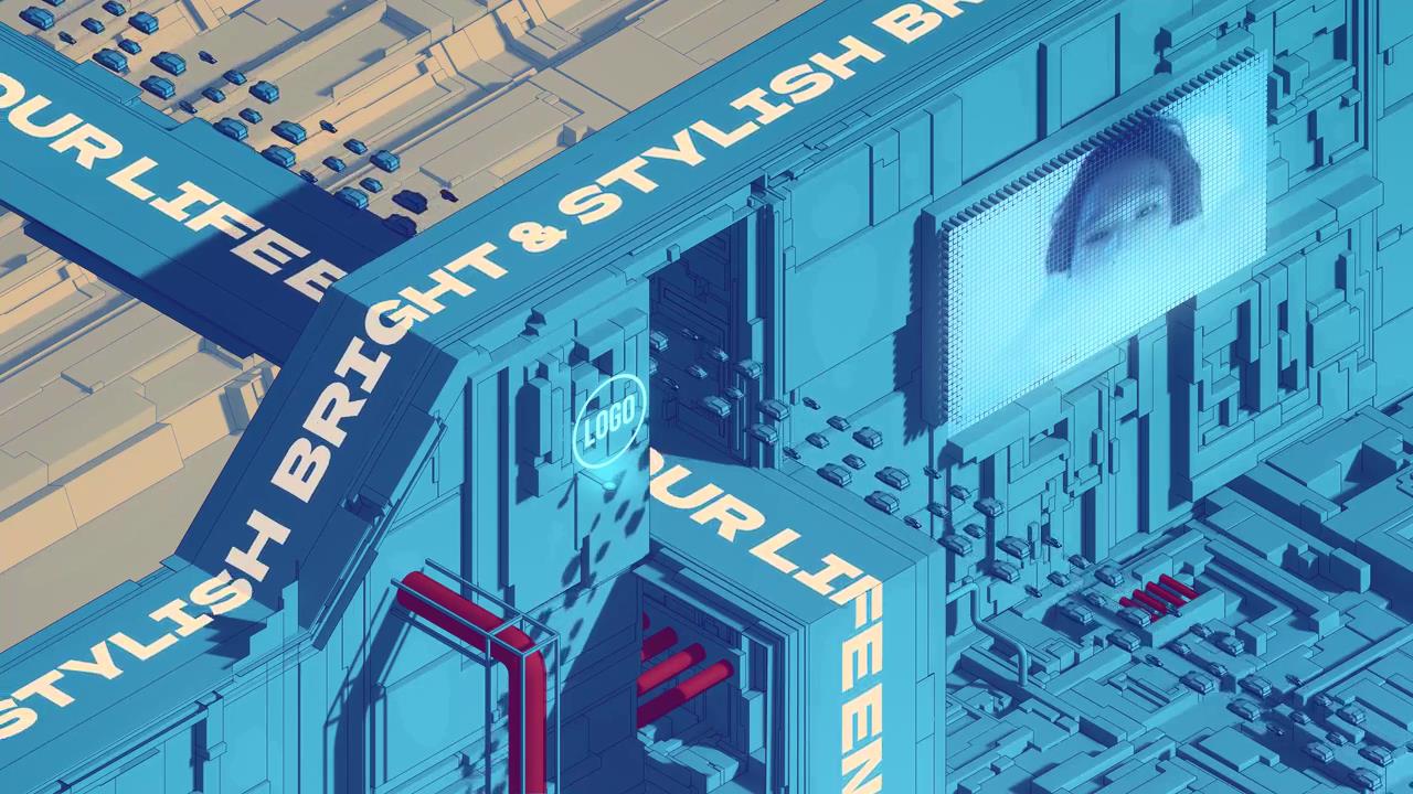 6款现代3D立体城市建筑大屏幕动画滚动AE排版设计模板Typography City Loops , 第7张