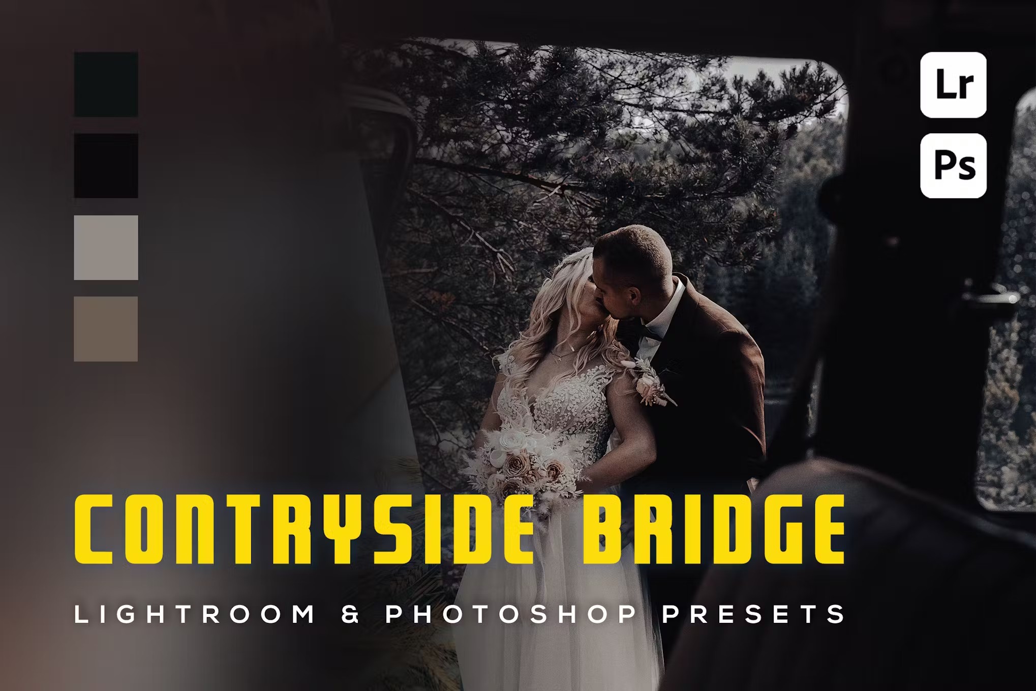 现代电影情绪婚礼旅拍摄影后期调色Lightroom预设 6 Contryside Bridge, Lightroom und Photoshop-Voreinstellung 插件预设 第1张