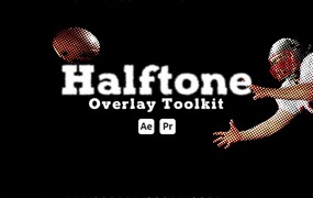 复古半调印刷波点颗粒视频AE特效肌理纹理素材套装 Halftone Overlay Toolkit