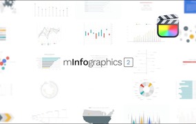 FCPX插件：110种环形饼状图柱状图圆形趋势图信息数据动画预设 MotionVFX mInfographics 2