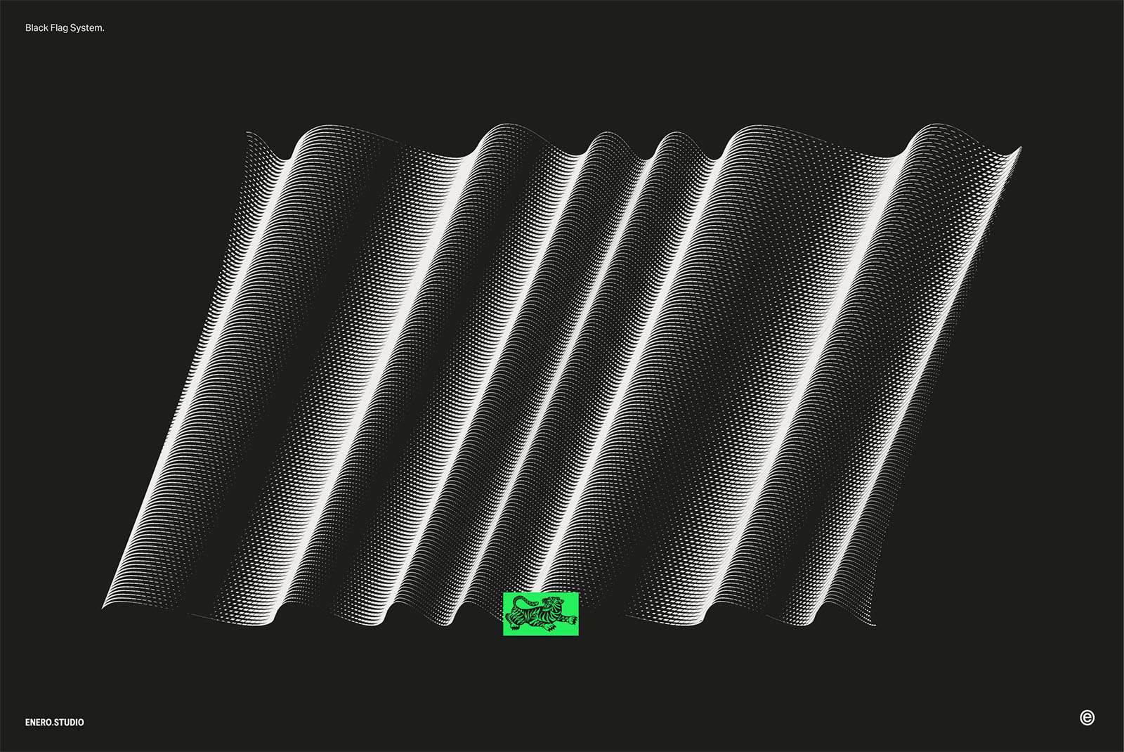 30款3D立体抽象艺术波浪线条网格旗帜AI矢量插画插图图形海报背景设计套装Black Flag Vector Pack , 第8张