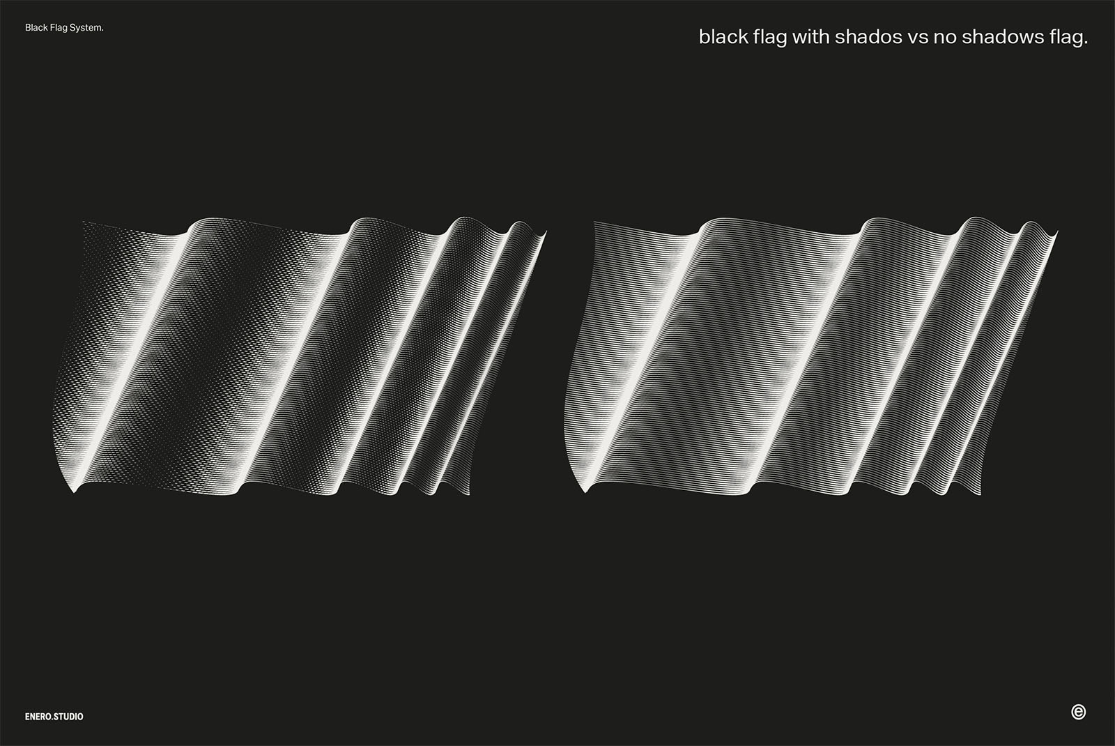 30款3D立体抽象艺术波浪线条网格旗帜AI矢量插画插图图形海报背景设计套装Black Flag Vector Pack , 第19张