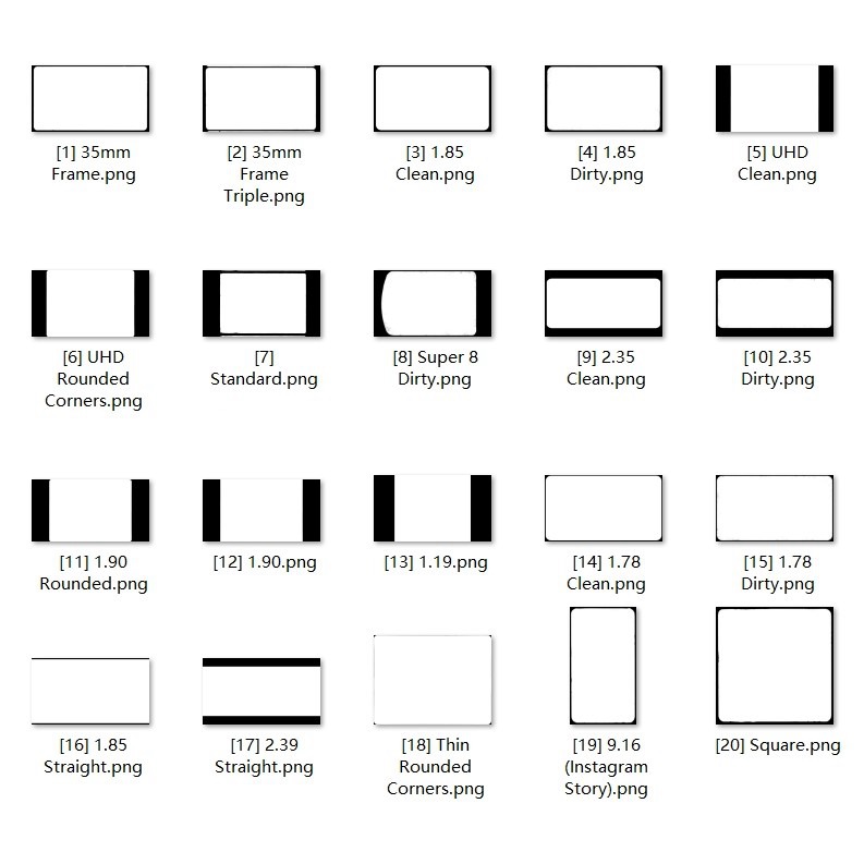 30款复古胶片镜头遮罩边框动态静态视频照片叠加后期设计素材Film Matte Overlays 影视音频 第6张