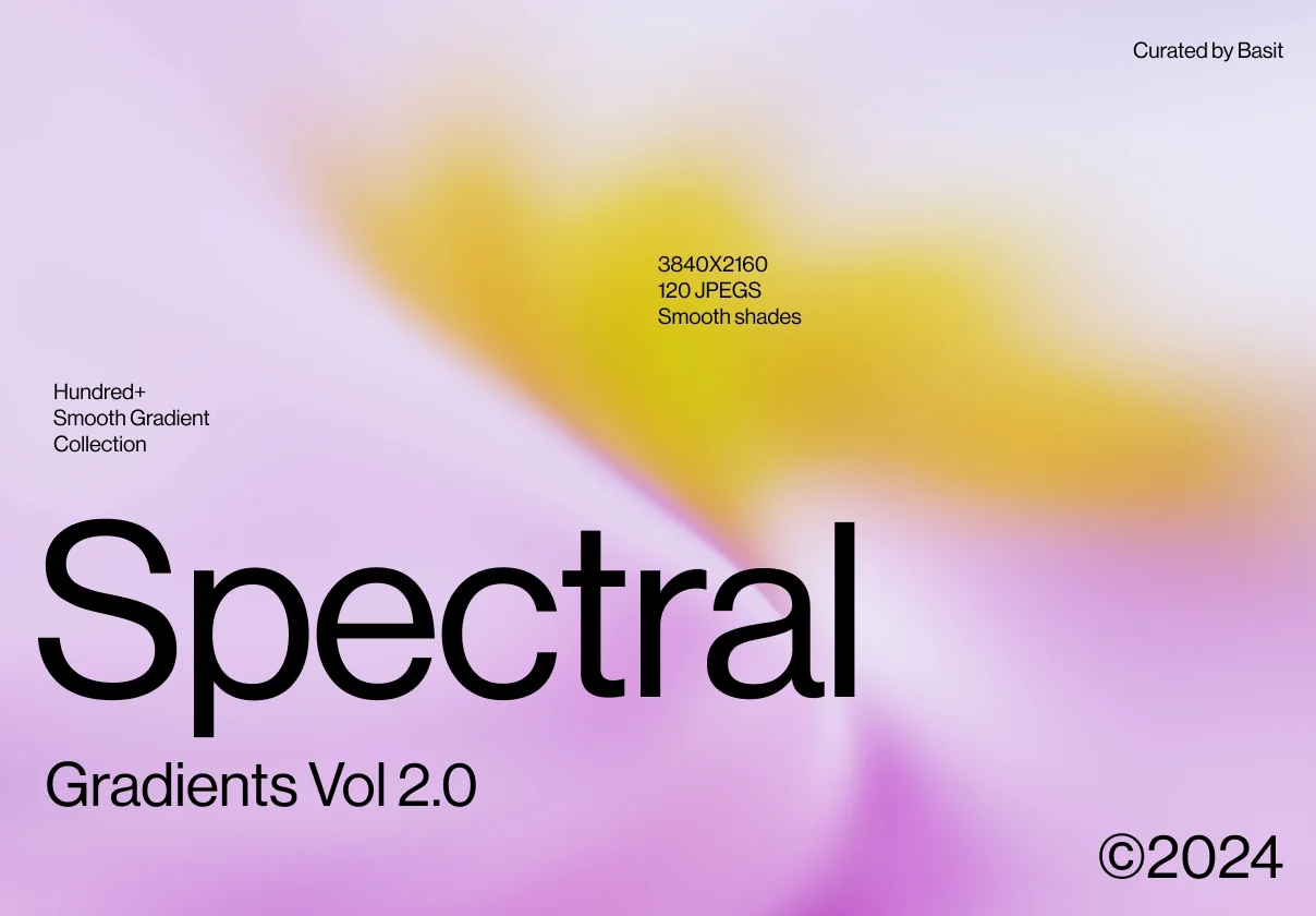 120款现代明暗双色渐变弥散光抽象艺术背景肌理纹理壁纸设计套装Spectral Gradients Vol 2.0 , 第1张