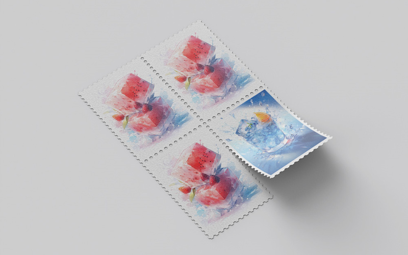 文创旅游纪念邮票可爱印花设计图案展示智能贴图样机PSD素材模板 样机素材 第2张