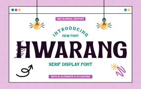 时尚杂志海报徽标设计无衬线英文字体安装包 Hwarang Font