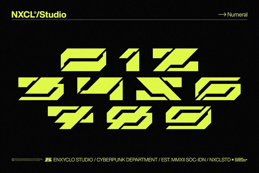 未来科幻封面徽标赛博朋克机甲风海报封面徽标设计装饰英文字体安装包 NCL Raxor - Cyberpunk Font , 第8张