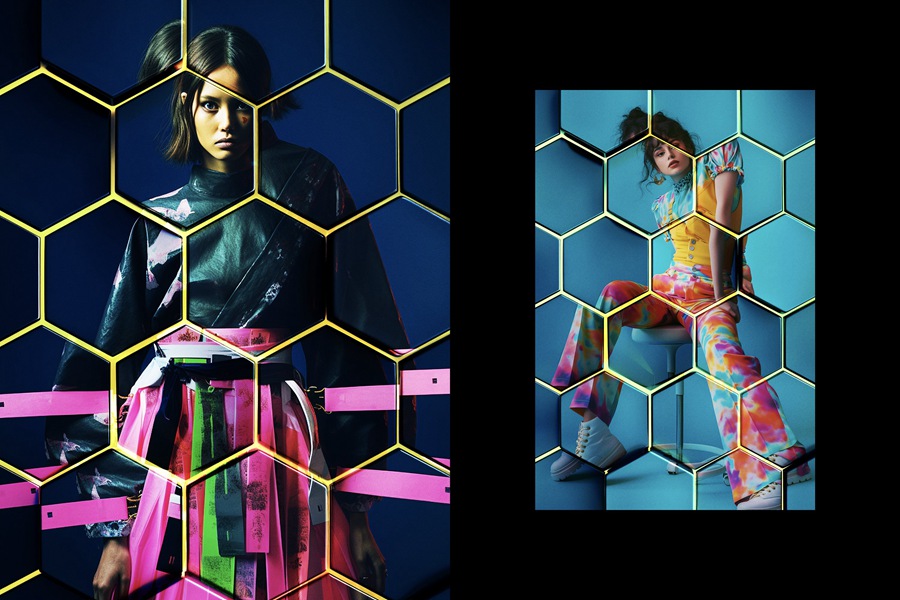 创意马赛克科技蜂窝玻璃效果人像图片修图PS特效滤镜插件样机模板 Hexagonal Photo Effect , 第7张