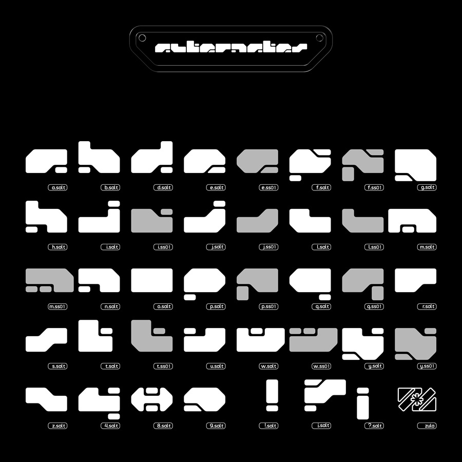 高质量Y2K千禧年复古科幻风几何抽象英文可变字体 VAXEN Typeface 设计素材 第7张