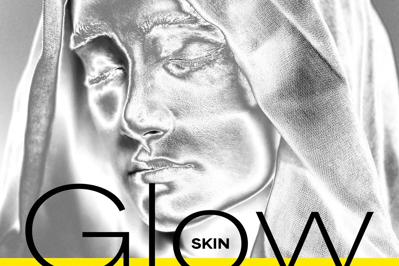 高质量银色人物皮肤图像特效PSD模板 Glow Skin Photo Effect 图片素材 第1张