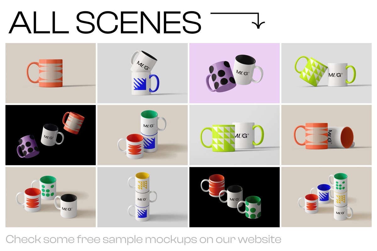 28款高级品牌vi设计文创马克杯礼品陶瓷杯子展示ps智能贴图样机模板素材 (28 PSD) Mug mockups creator , 第3张