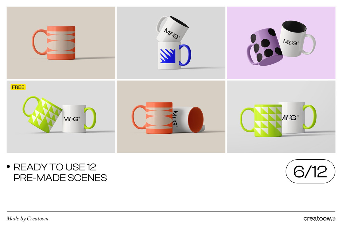 28款高级品牌vi设计文创马克杯礼品陶瓷杯子展示ps智能贴图样机模板素材 (28 PSD) Mug mockups creator , 第5张