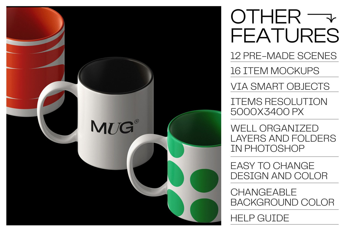 28款高级品牌vi设计文创马克杯礼品陶瓷杯子展示ps智能贴图样机模板素材 (28 PSD) Mug mockups creator , 第6张