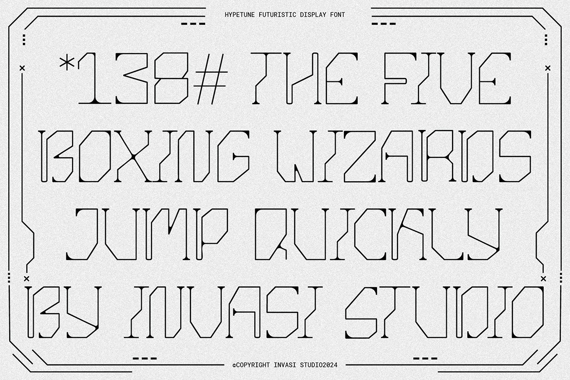 未来科幻复古赛博朋克科技网络游戏设计装饰英文字体安装包 Hypetune - Sleek Futuristic Font , 第2张