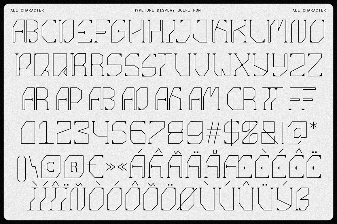 未来科幻复古赛博朋克科技网络游戏设计装饰英文字体安装包 Hypetune - Sleek Futuristic Font , 第10张