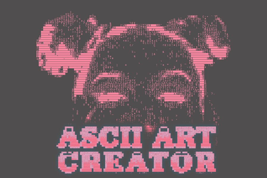 复古Y2K赛博朋克风网络数字科技计算机代码艺术照片图像PS修图特效滤镜插件样机 ASCII Art Creator , 第1张