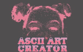 复古Y2K赛博朋克风网络数字科技计算机代码艺术照片图像PS修图特效滤镜插件样机 ASCII Art Creator