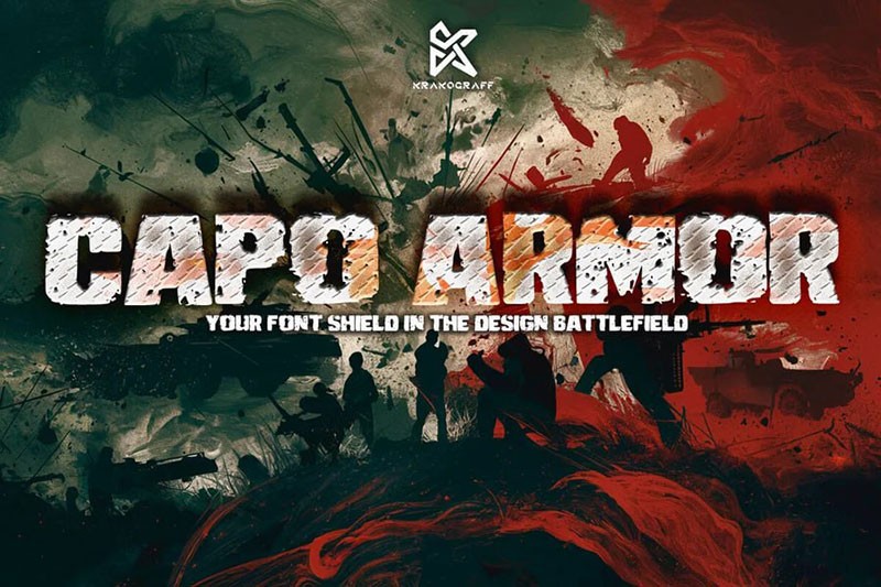 Capo Armor粗犷风英文标题字体，免费可商用 设计素材 第1张