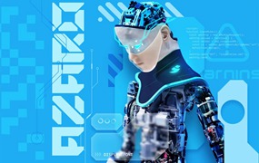 未来科幻主义赛博朋克机器人主题品牌设计英文字体 Azaro - Futuristic Sci-fi Font