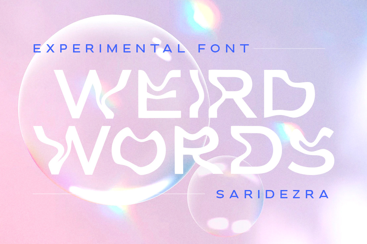 潮流酸性艺术褶皱弯曲实验性设计杂志排版英文字体 Weird Words - Experimental Font 设计素材 第1张