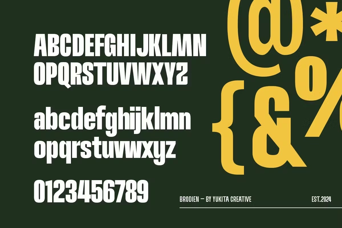 现代未来派广告杂志徽标设计无衬线英文字体安装包 Brodien Condensed Schriftart 设计素材 第3张