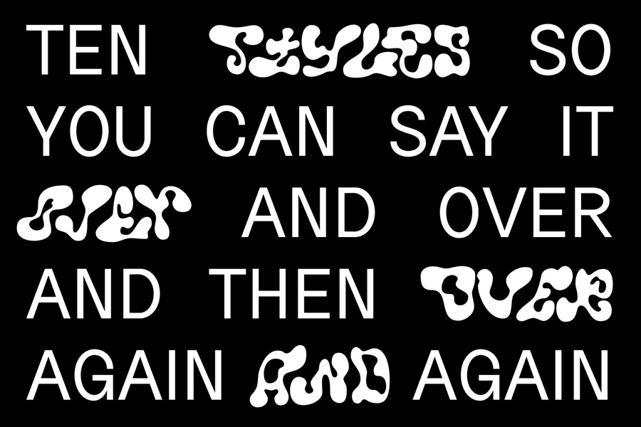 复古90年代趣味逆反差流动液体logo海报画册排版抽象装饰字体Liquid Type Wetris Display Font 设计素材 第9张