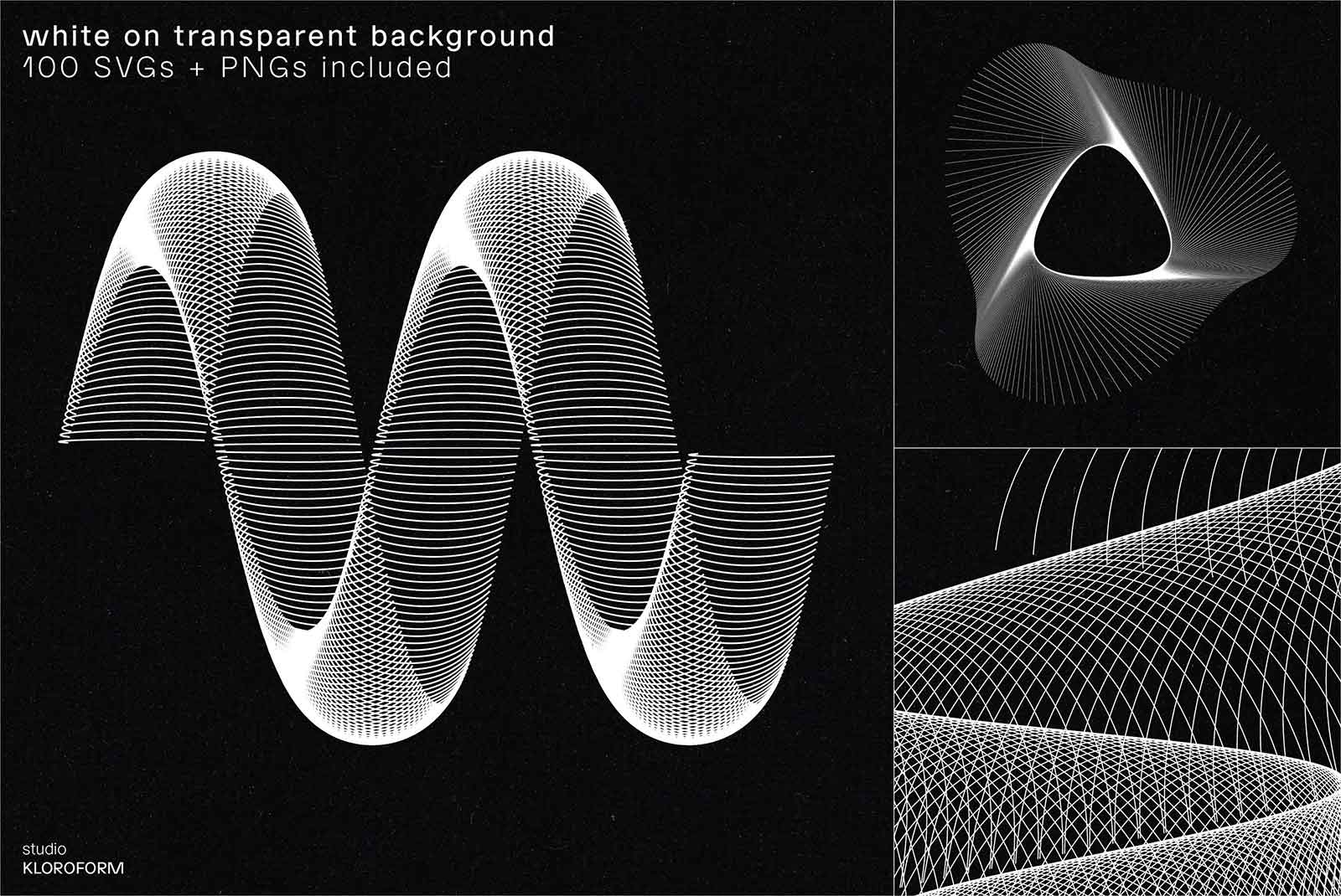 120款抽象艺术几何网格科技信息技术通信数学彩色渐变AI矢量波浪图形设计套装Wires 4 图片素材 第2张