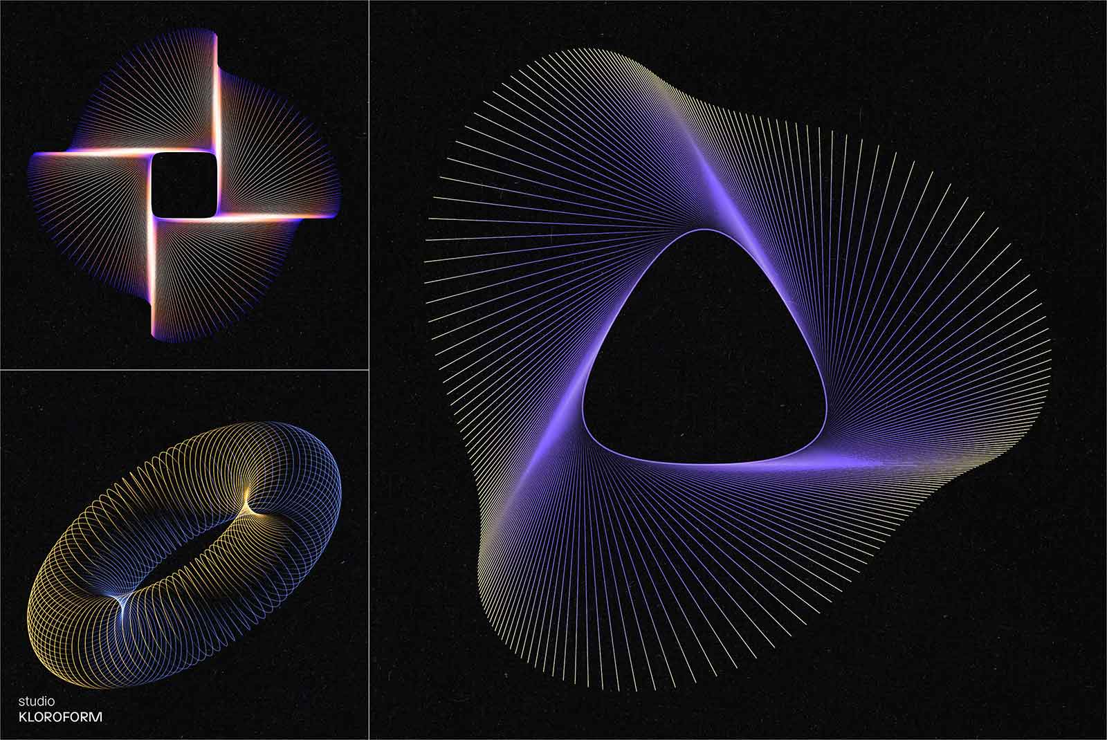 120款抽象艺术几何网格科技信息技术通信数学彩色渐变AI矢量波浪图形设计套装Wires 4 图片素材 第5张