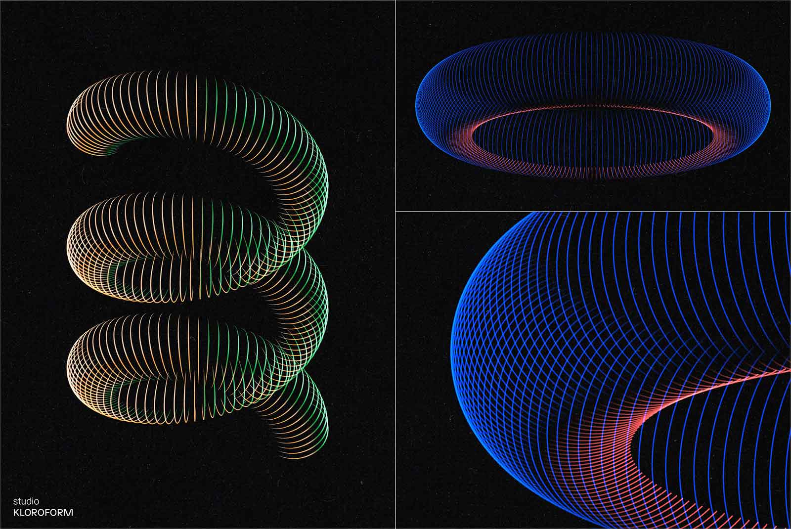 120款抽象艺术几何网格科技信息技术通信数学彩色渐变AI矢量波浪图形设计套装Wires 4 图片素材 第19张