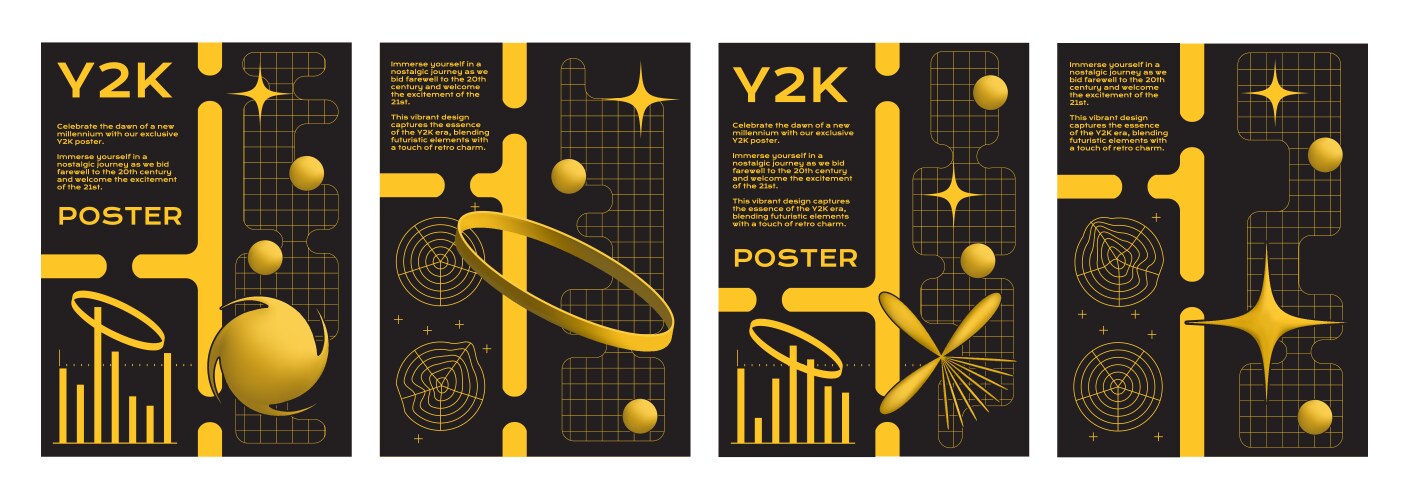 250+复古趣味Y2K千禧风赛博科技未来HUD海报插画排版设计EPS矢量分层源文件独家精选合集Y2k Style Poster Design Template Set , 第17张