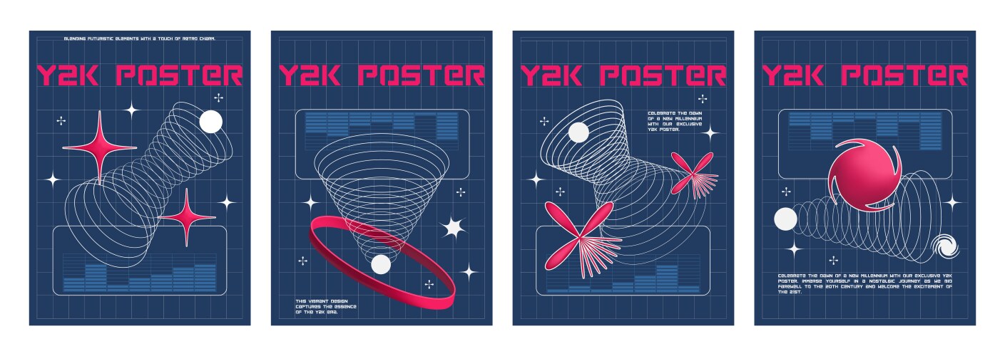 250+复古趣味Y2K千禧风赛博科技未来HUD海报插画排版设计EPS矢量分层源文件独家精选合集Y2k Style Poster Design Template Set , 第19张