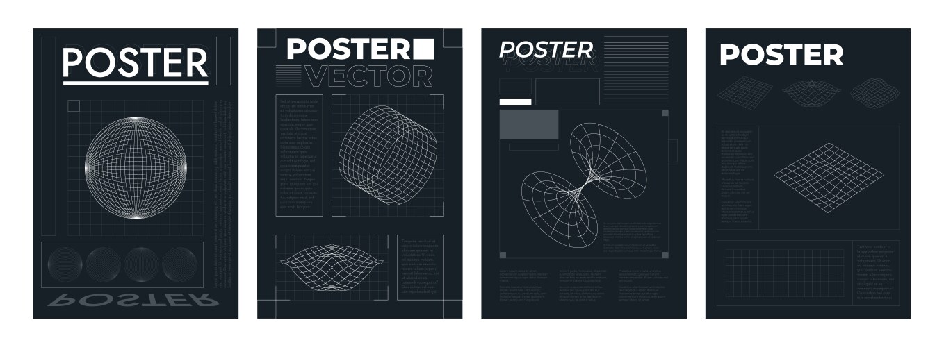 250+复古趣味Y2K千禧风赛博科技未来HUD海报插画排版设计EPS矢量分层源文件独家精选合集Y2k Style Poster Design Template Set , 第20张