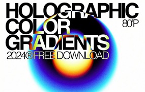 80+全息镀铬金属彩色渐变PS渐变预设GRD文件套装Holographic Color Gradients Pack
