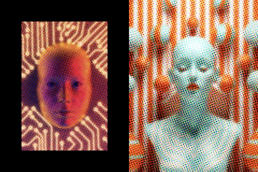 潮流未来派科幻像素风街机游戏半色调海报PSD模板素材 Colorful Pixels Photo Effect 图片素材 第5张