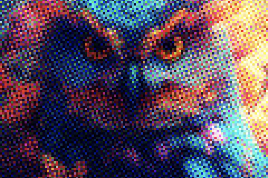 潮流未来派科幻像素风街机游戏半色调海报PSD模板素材 Colorful Pixels Photo Effect 图片素材 第7张