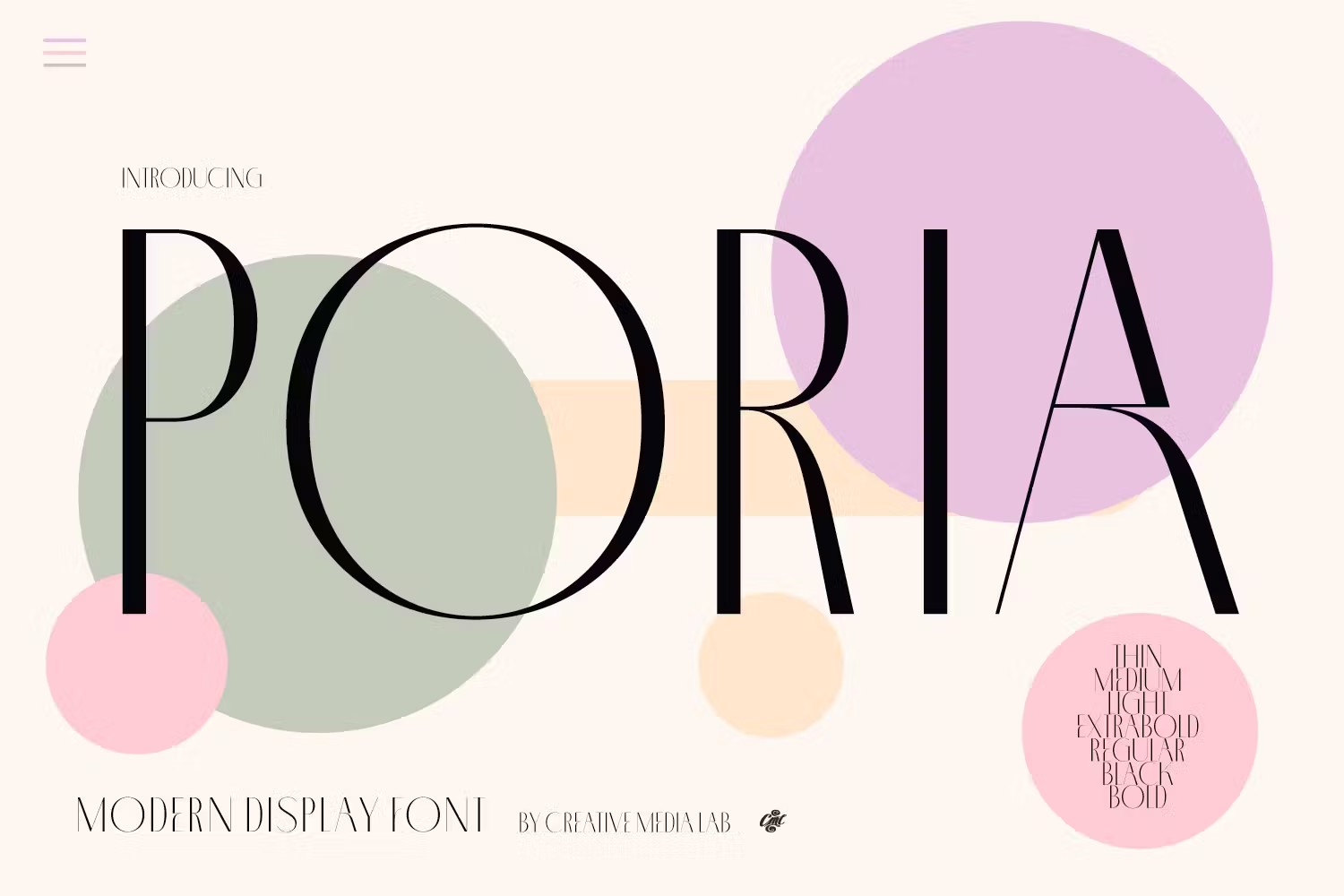 现代优雅精致时尚杂志品牌设计无衬线英文字体 Poria - Modern Display font 设计素材 第1张