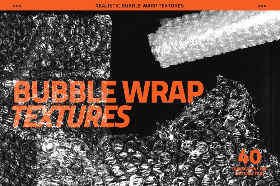 40款逼真复古撕裂透明塑料气泡膜包装膜PNG免扣叠加肌理纹理图片设计元素Realistic Bubble Wrap Textures , 第1张