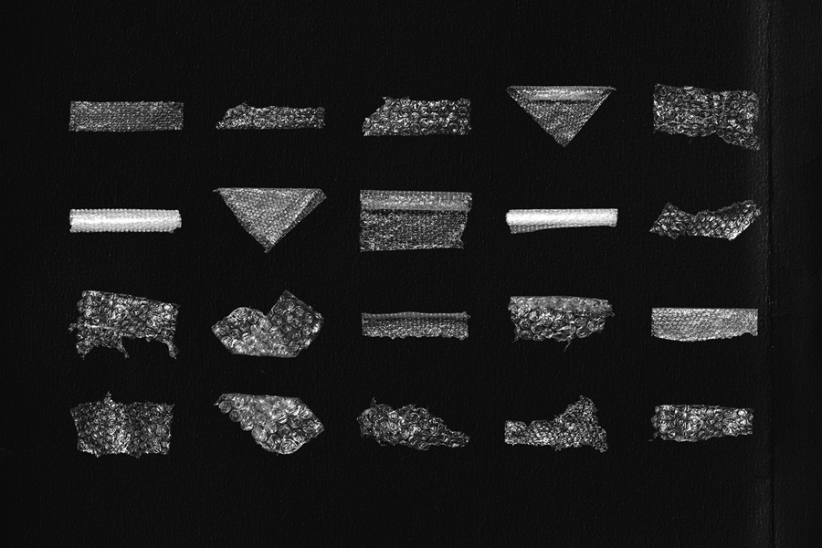 40款逼真复古撕裂透明塑料气泡膜包装膜PNG免扣叠加肌理纹理图片设计元素Realistic Bubble Wrap Textures , 第11张