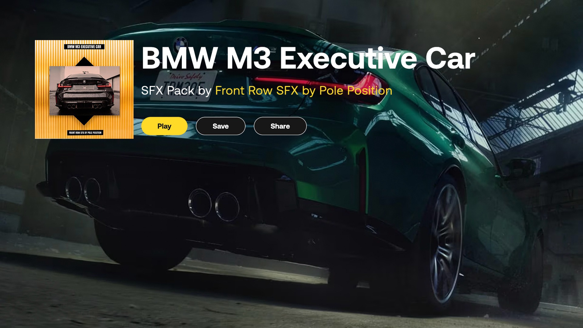 Artlist - BMW宝马M3跑车汽车发动机轰鸣声浪点火启动和怠速发动机进气低转速高转速机械感汽车音效BMW M3 Executive Car , 第1张