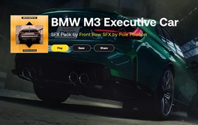 Artlist - BMW宝马M3跑车汽车发动机轰鸣声浪点火启动和怠速发动机进气低转速高转速机械感汽车音效BMW M3 Executive Car