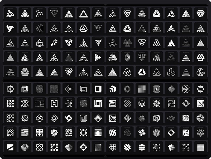 1000+抽象几何科幻Logo标志形状矢量设计套装 , 第6张